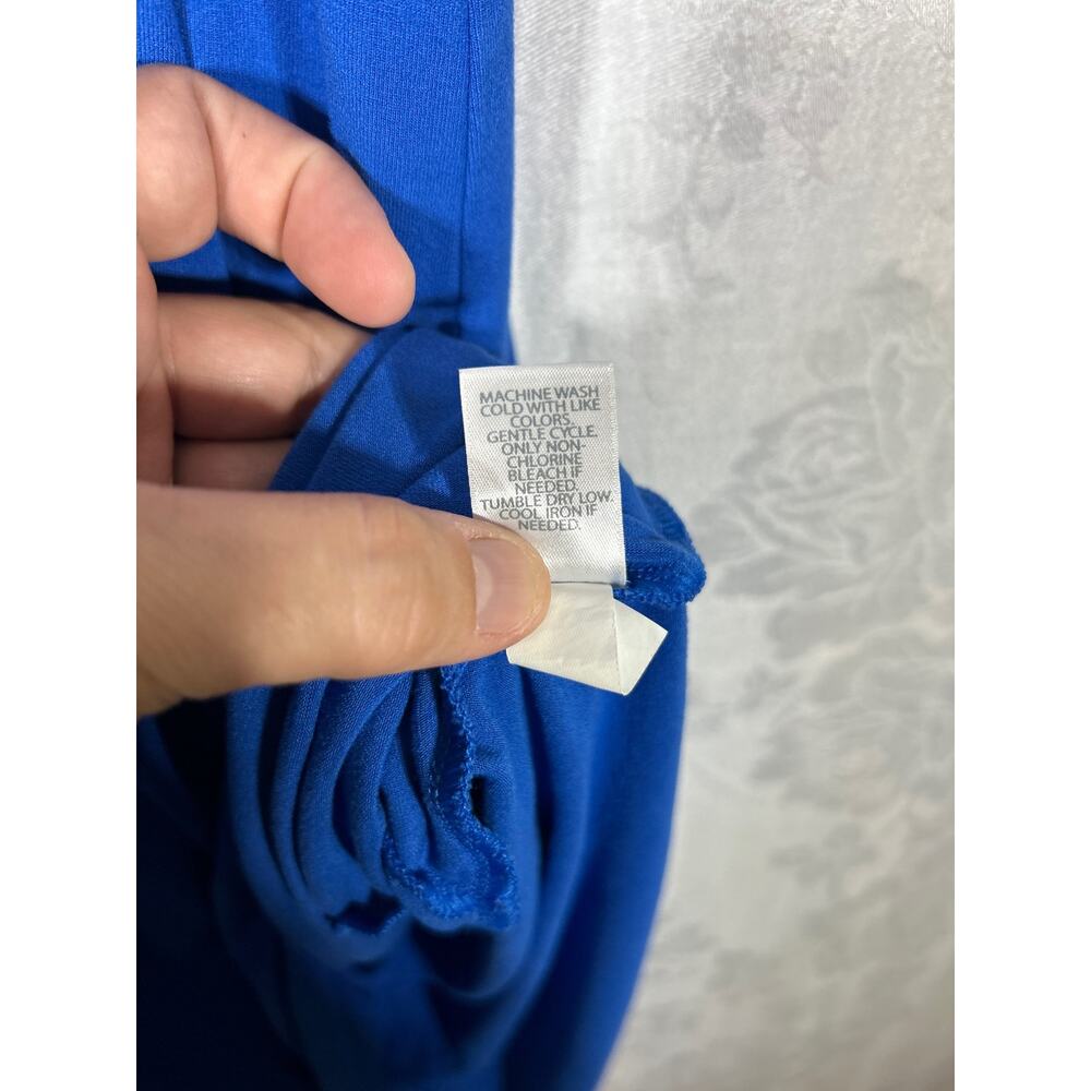 J Jill Wearever Tank Dress XS Blue Midi Maxi Ruffle Stretch Travel Jersey - Picture 7 of 9